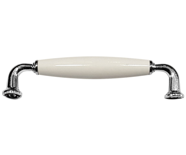 Aqualine Favolo Kovová úchytka, 142/128mm, Chrom/bílá