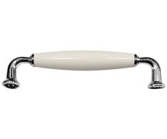 Aqualine Favolo Kovová úchytka, 142/128mm, Chrom/bílá