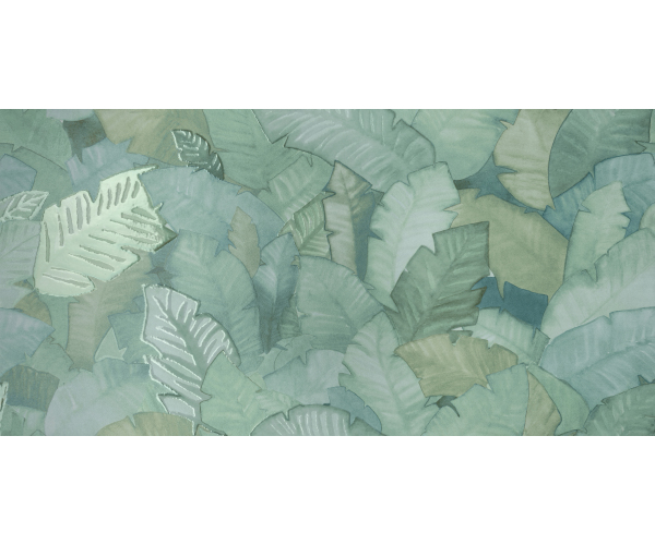 Retro dekor Marca Corona Multiforme Foliage 40x80 Natt. Rett. - zelená