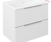 Sapho Set Koupelnová Skříňka Cirasa 60cm S úzkým Umyvadlem A Led Zrcadlem, 2x Zásuvka, Bílá Lesk