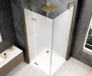 Polysan Globe Gold Matt čtvercový Sprchový Kout 900x900mm, Matné Sklo, Levé