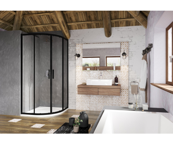 Sprchový kout Blix Slim BLSCP4 - BLSCP4 80x80, černá+transparent
