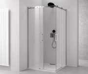 Polysan Thron Round Obdélníkový Sprchový Kout 1100x900mm, Kulaté Pojezdy, Rohový Vstup