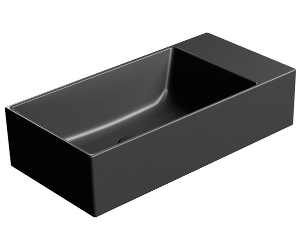 Gsi Kube X Keramické Umývátko 50x25cm, Bez Otvoru, Pravé/levé, černá Mat