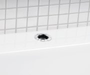 Sapho Sprchová Průchodka Na Okraj Vany Včetně Hadice  F1/2"-m3/8", Kulatá, Chrom
