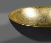 Sapho Murano Black-gold Skleněné Umyvadlo Na Desku, Průměr 40cm, Zlatá/černá