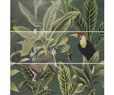 APE Silk Decor Set (3) ABC Toucan Green 40x120