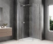 Polysan Globe Chrome čtvrtkruhový Sprchový Kout 800x800mm, čiré Sklo, Levé
