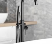 Aqualine Ceto Vanová Baterie S Připojením Do Podlahy, černá Mat