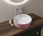 Sapho Ardea Keramické Umyvadlo Na Desku, ø 41cm, Bílá/růžová