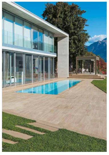 Realizace 2cm dlažba Mirage Signature SI01 Artic 30x120 - vhodná nejen k bazénu