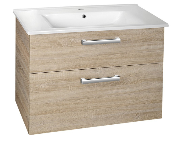 Aqualine Vega Umyvadlová Skříňka 82x67,6x43,8cm, 2x Zásuvka, Dub Platin