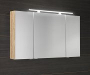Sapho Mirró Galerka S Led Osvětlením, 3x Dvířka, 120x70x16cm, Dub Alabama