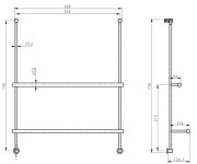 Sapho Závěsný Držák Ručníků Na Sprchovou Zástěnu 600x730x125mm, Chrom