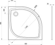 Sprchová vanička Elipso Pro Flat R550 - Vanička Elipso Pro Flat R550 90x90 XA237711010B