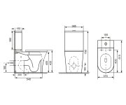 Bruckner Leon Wc Kombi, Rimless, Spodní/zadní Odpad, Bílá