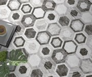 Dlažba jako kámen Equipe Bardiglio Hexagon Decor Geo 17,5x20