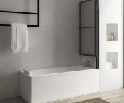 Polysan Olbia Vanová Zástěna S Pneumatickým Zdvihem, š. 1230mm, černá Mat, čiré Sklo