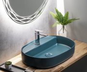 Isvea Infinity Oval Keramické Umyvadlo Na Desku, 60x40cm, Zelená Petrol