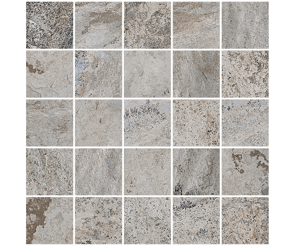 Mozaika jako kámen Sant Agostino Metastone Mosaico Fog 30x30 Nat. Rett. - šedá