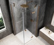 Polysan Globe Copper Matt čtvercový Sprchový Kout 900x900mm, čiré Sklo, Pravé