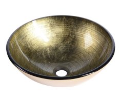 Sapho Fianna Skleněné Umyvadlo Na Desku ø 42cm, Bronz/zlatá