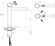 Umyvadlová stojánková baterie Nox NX 015 - NX 015.20BLM Umyvadlová stojánková baterie 280 mm, bez výpusti, černá matná X070649