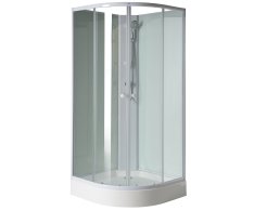 Aqualine Aigo čtvrtkruhový Sprchový Box 900x900x2040 Mm, Bílý Profil, čiré Sklo