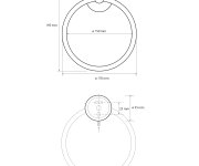 Sapho X-round Black Držák Ručníků Kruh, černá Mat