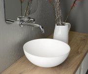 Sapho Thin Umyvadlo Na Desku, Rockstone ø 39 Cm, Bílá Mat