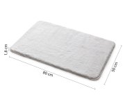 Gedy Fuzzy Koupelnová Předložka, 50x80cm, 100% Polyester, Protiskluz, Bílá