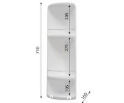 Gedy Caesar Trojitá Rohová Polička Do Sprchy 226x710x160 Mm, Abs Plast, Bílá