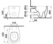 Isvea Sentimenti Wc Mísa Stojící, Rimless, 36x52 Cm, Spodní/zadní Odpad, Bílá