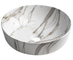 Sapho Rondea Keramické Umyvadlo Na Desku ø 41cm, Bianco Carrara