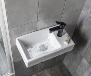 Sapho Minos Keramické Umývátko, 45x26cm, Baterie Vpravo, Bílá