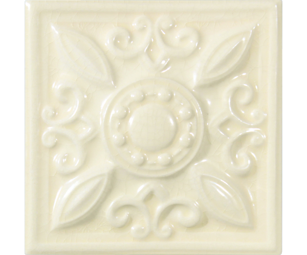 Retro dekor Grazia Essenze Neoclassico Magnolia Cracquele 13x13 Luc. - béžová