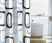 Aqualine Sprchový Závěs 180x200cm, Polyester, Bílá/černá/modrá