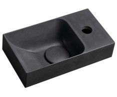 Sapho Piccolino Betonové Umývátko 30,8x17cm, Baterie Vpravo, Antracit Mat