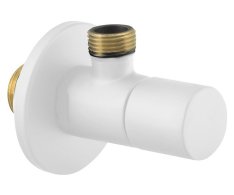 Sapho Rohový Ventil Kulatý, 1/2"x3/8", Bílá Mat