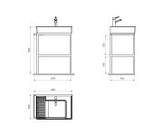 Creavit Arya Podstavec Pod Umyvadlo 680x850x450mm, černá