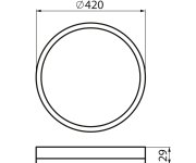 Miledo Azpo Stropní Led Svítidlo, ø 420mm, 22w,3000/4000/6000k, Ip54, černá Mat
