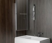 Polysan Rioni Vanová Zástěna S Pneumatickým Zdvihem, š. 710mm, Stříbrná, čiré Sklo