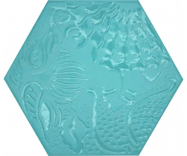 Vzorovaný obklad Codicer Gaudi Lux Aqua 22x25 Hexagonal - tyrkysová