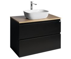 Aqualine Altair Skříňka S Deskou 87,5 Cm, černá Mat/dub Emporio