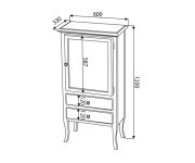 Sapho Retro Skříňka 60x120x38cm, Buk, Levá