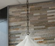 Sapho Lampedusa Závěsné Svítidlo E27, 60w, 230v, Ip21, Keramické Stínítko 39cm, Mosazný řetěz