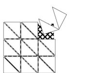 Luxusní mozaika Vogue System Triangoli Transparenze TR Ceruleo 10x10x14 Rett. (30x30) - modrá