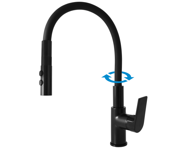 Dřezová baterie s flexibilním ramínkem COLORADO Černá - matná 3/8" CO119.0/12CMAT
