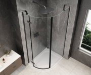 Polysan Globe Gun Metal čtvrtkruhový Sprchový Kout 800x1000mm, čiré Sklo, Levé