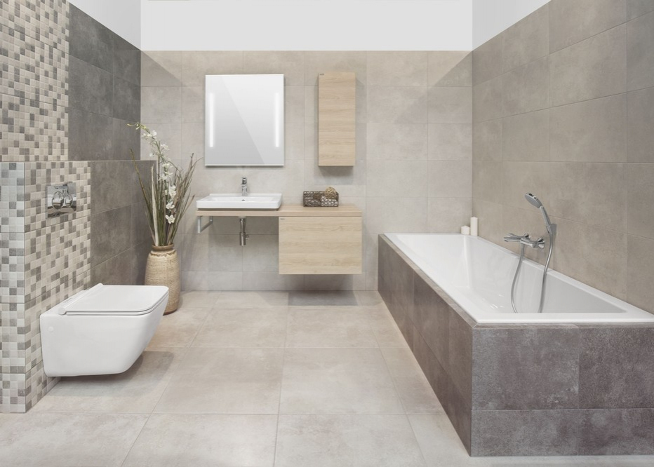 Realizace Porcelánová kamenina v imitaci BETONU Cerpa Cerámica Concrete